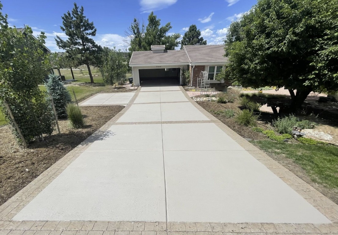 Finished residential concrete driveway installation in Anchorage, AK